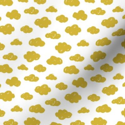 Yellow clouds monochrome and white abstract geometric gender neutrals prints for kids Small