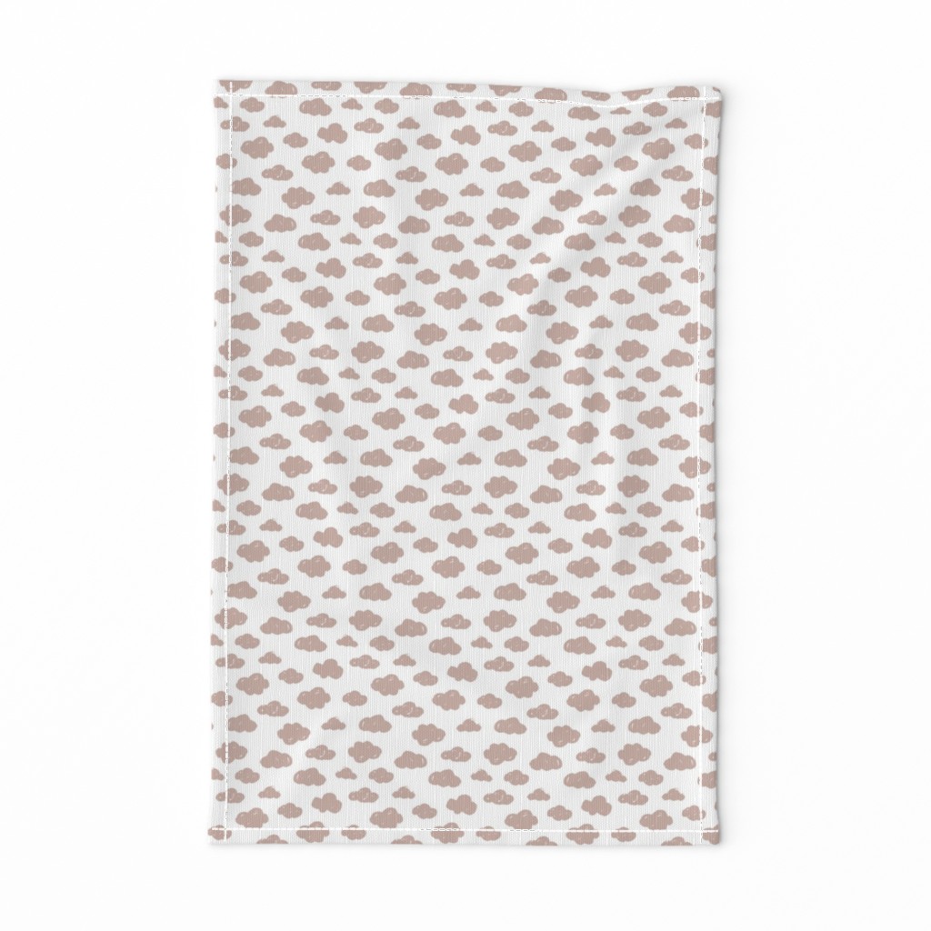 Beige pastel clouds monochrome and white abstract geometric gender neutrals prints for kids Small