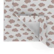 Beige pastel clouds monochrome and white abstract geometric gender neutrals prints for kids Small