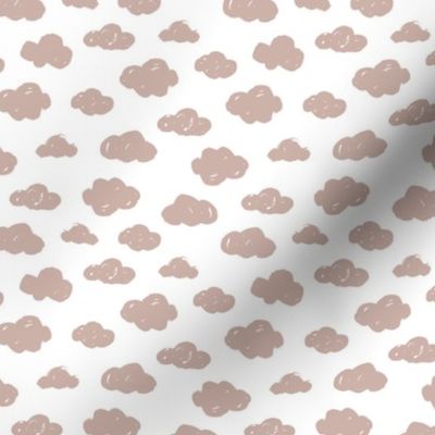 Beige pastel clouds monochrome and white abstract geometric gender neutrals prints for kids Small