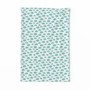 Bright blue clouds monochrome and white abstract geometric gender neutrals prints for kids Small