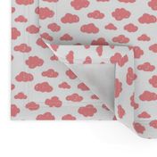 Pink clouds monochrome and white abstract geometric gender neutrals prints for kids Small