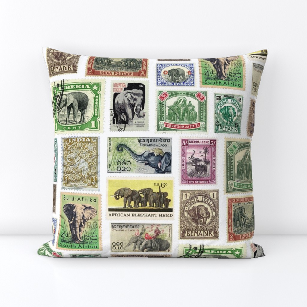 Extra-large elephant postage stamps 