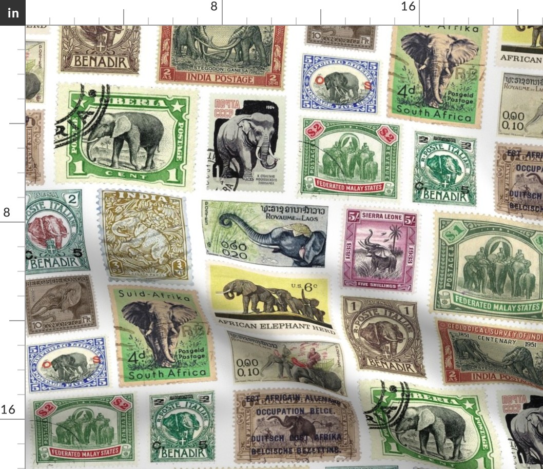 Extra-large elephant postage stamps 