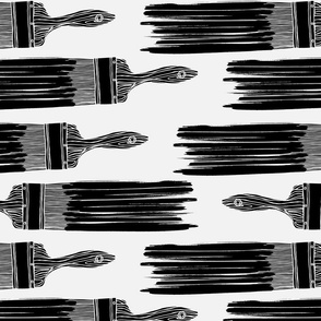 The Old Paint Brush - Black on Off White