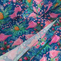 Watercolor Flamingo Floral  Pineapple Paradise ✿