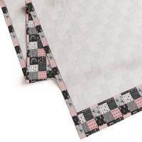 Small scale pink patchwork deer