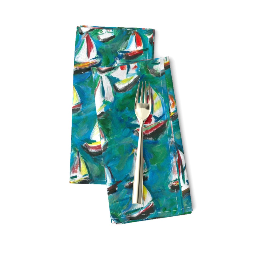 Painted Sailing Boats harbour