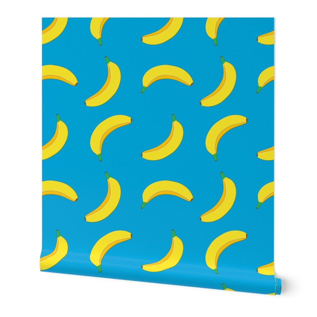 Banana Cute Fruit Funny on Teal Background