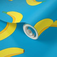 Banana Cute Fruit Funny on Teal Background