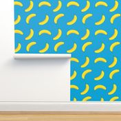 Banana Cute Fruit Funny on Teal Background