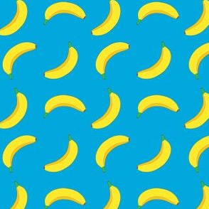 Banana Cute Fruit Funny on Teal Background
