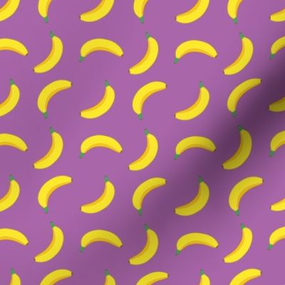 Banana Cute Fruit Funny on Purple Background
