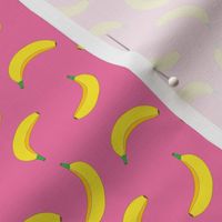 Banana Cute Fruit Funny on Pink Background