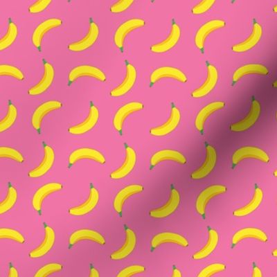 Banana Cute Fruit Funny on Pink Background