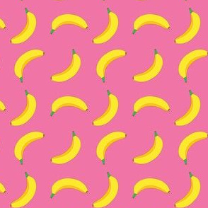 Banana Cute Fruit Funny on Pink Background