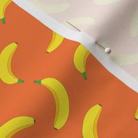 Bannana Cute Fruit Funny on Orange Background