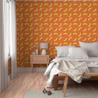 Bannana Cute Fruit Funny on Orange Background