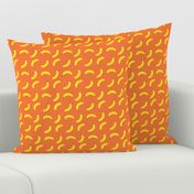 Bannana Cute Fruit Funny on Orange Background