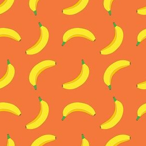 Bannana Cute Fruit Funny on Orange Background