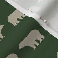 bear tan and green hunter green bears fabric