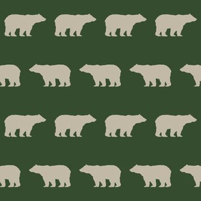 bear tan and green hunter green bears fabric