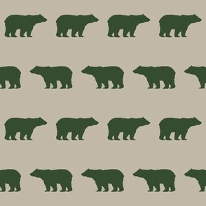 bear hunter green and tan outdoors camping fabric