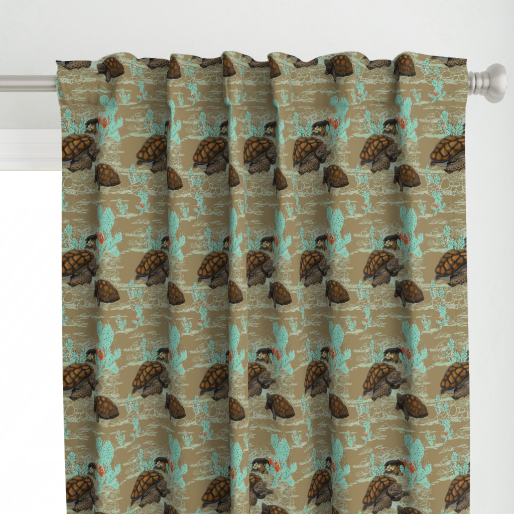 Desert Tortoise in brown and Aqua by Salzanos