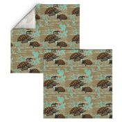 Desert Tortoise in brown and Aqua by Salzanos