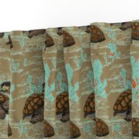 Desert Tortoise in brown and Aqua by Salzanos