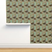 Desert Tortoise in brown and Aqua by Salzanos