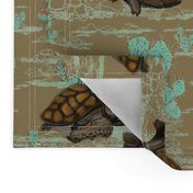 Desert Tortoise in brown and Aqua by Salzanos