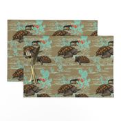 Desert Tortoise in brown and Aqua by Salzanos