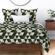 triangle quilt fabric hunter green and tan fabric 