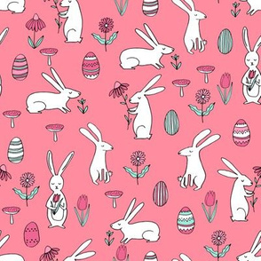 easter bunnies // medium pink bunny easter egg spring florals spring