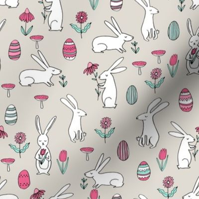 easter bunnies // light neutral bunny easter egg spring florals spring