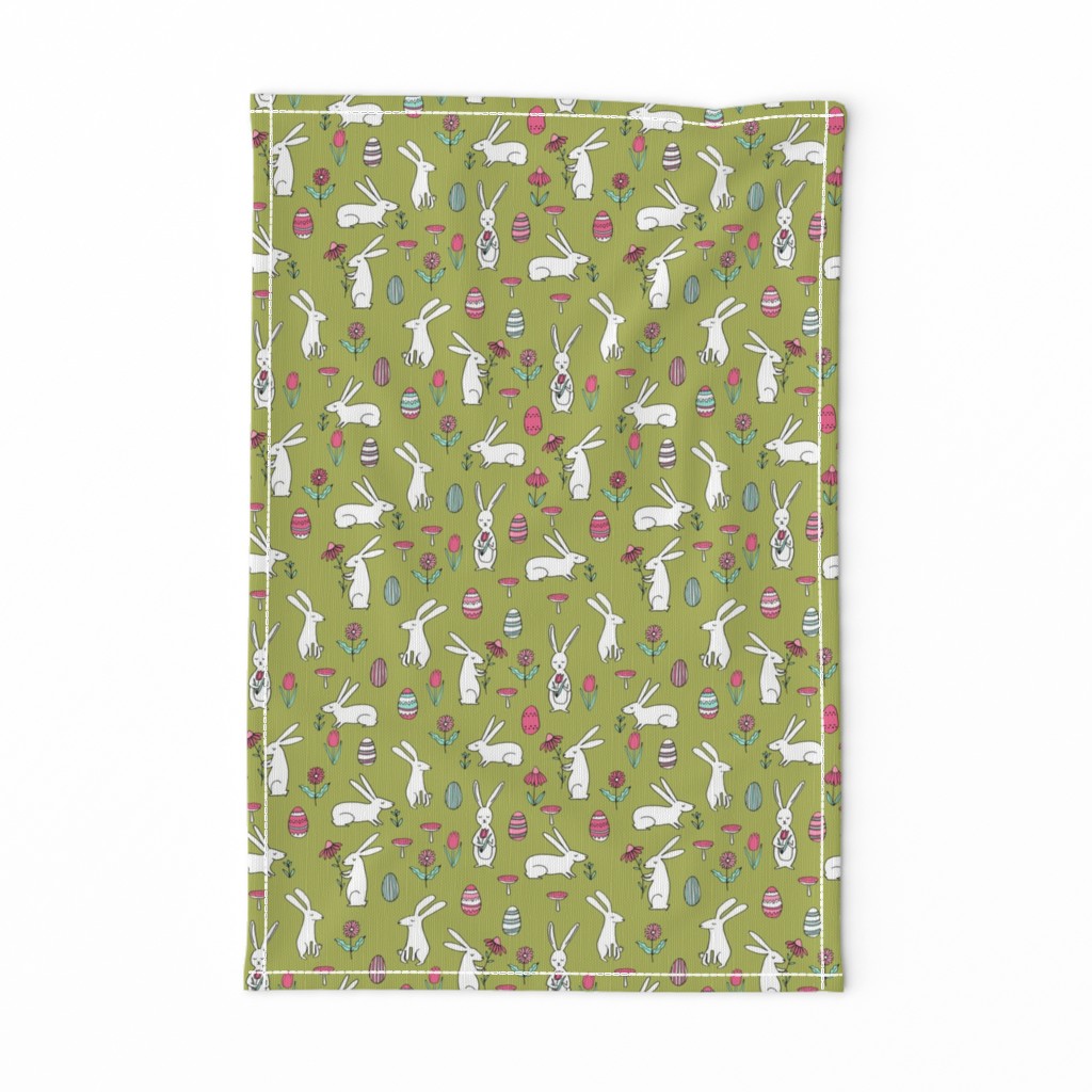 easter bunnies // lime green bunny easter egg spring florals spring