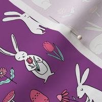 easter bunnies // purple bunny easter egg spring florals spring