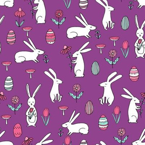 easter bunnies // purple bunny easter egg spring florals spring