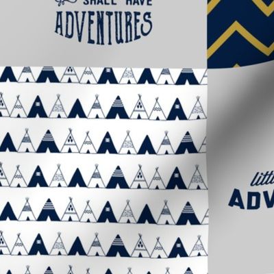 wholecloth adventure - navy and mustard