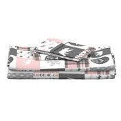 Pink and Grey Fearfully and Wonderfully Made - Patchwork woodland quilt top 