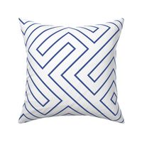 Tribal Maze Cobalt on White