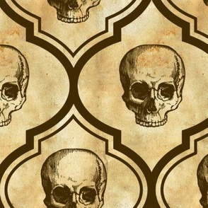 French Skulls - brown parchment