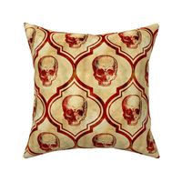 French Skulls - red parchment