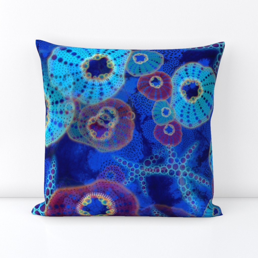 sea urchin star fish Nautical theme in watercolor