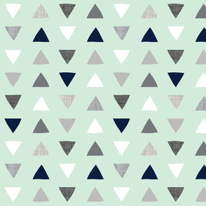 hand drawn triangles into the wild // mint