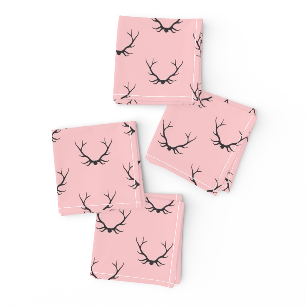 Antlers - Baby Girl Woodland - pink and charcoal