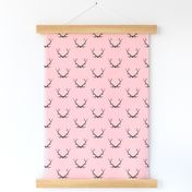 Antlers - Baby Girl Woodland - pink and charcoal