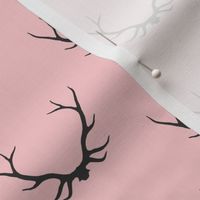 Antlers - Baby Girl Woodland - pink and charcoal