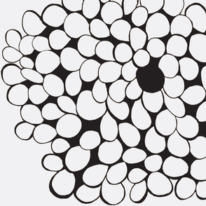 black and white circles flower